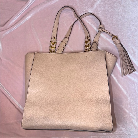 Authentic Limited Edition Tory Burch Brooke Tote “Pink Salt” 12”x 12” + Dust Bag - Picture 4 of 16